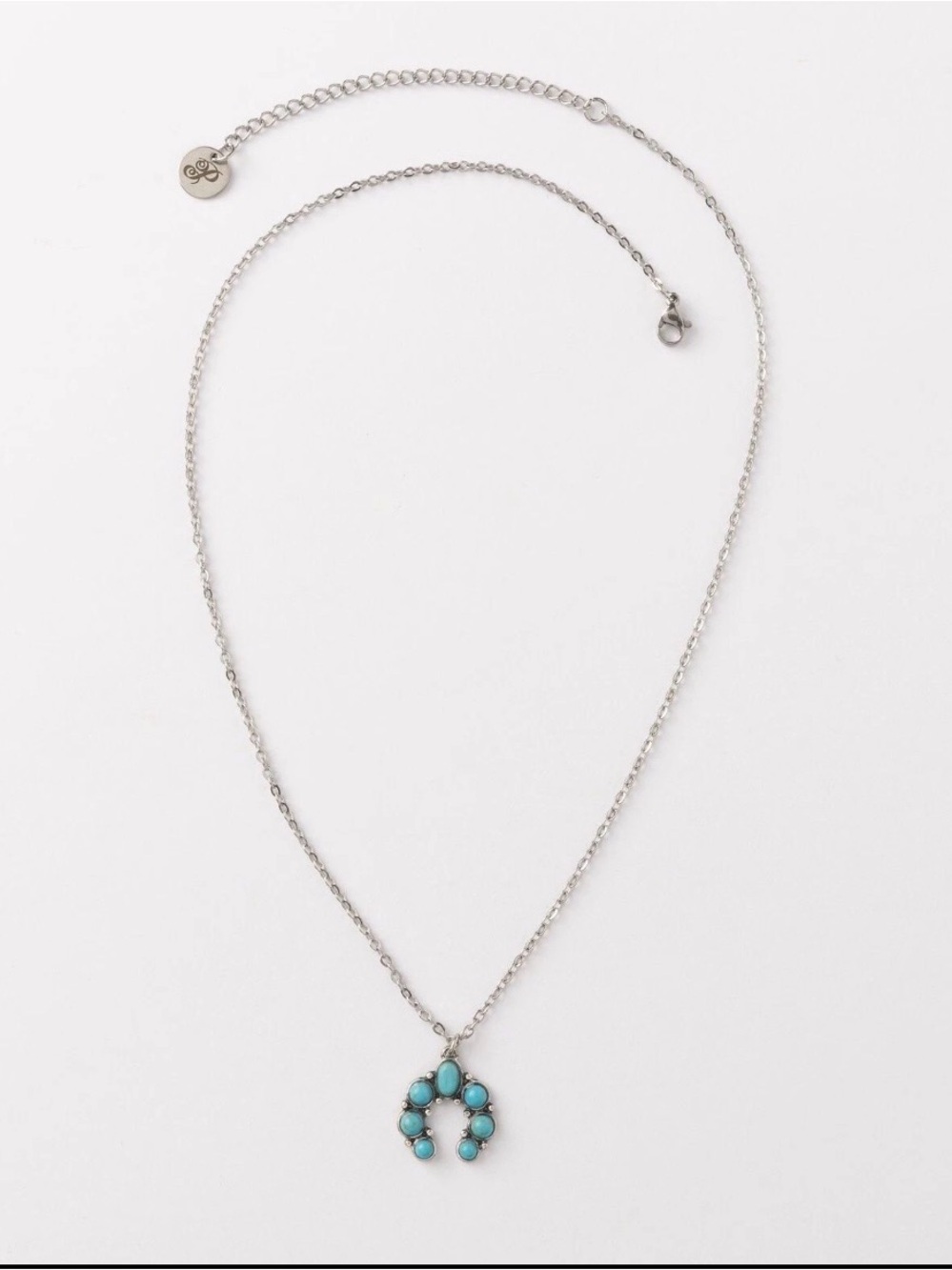 Plunder Design Lucie Turquoise Color Pendant Stainless Steel Necklace Horseshoe - Picture 7 of 9
